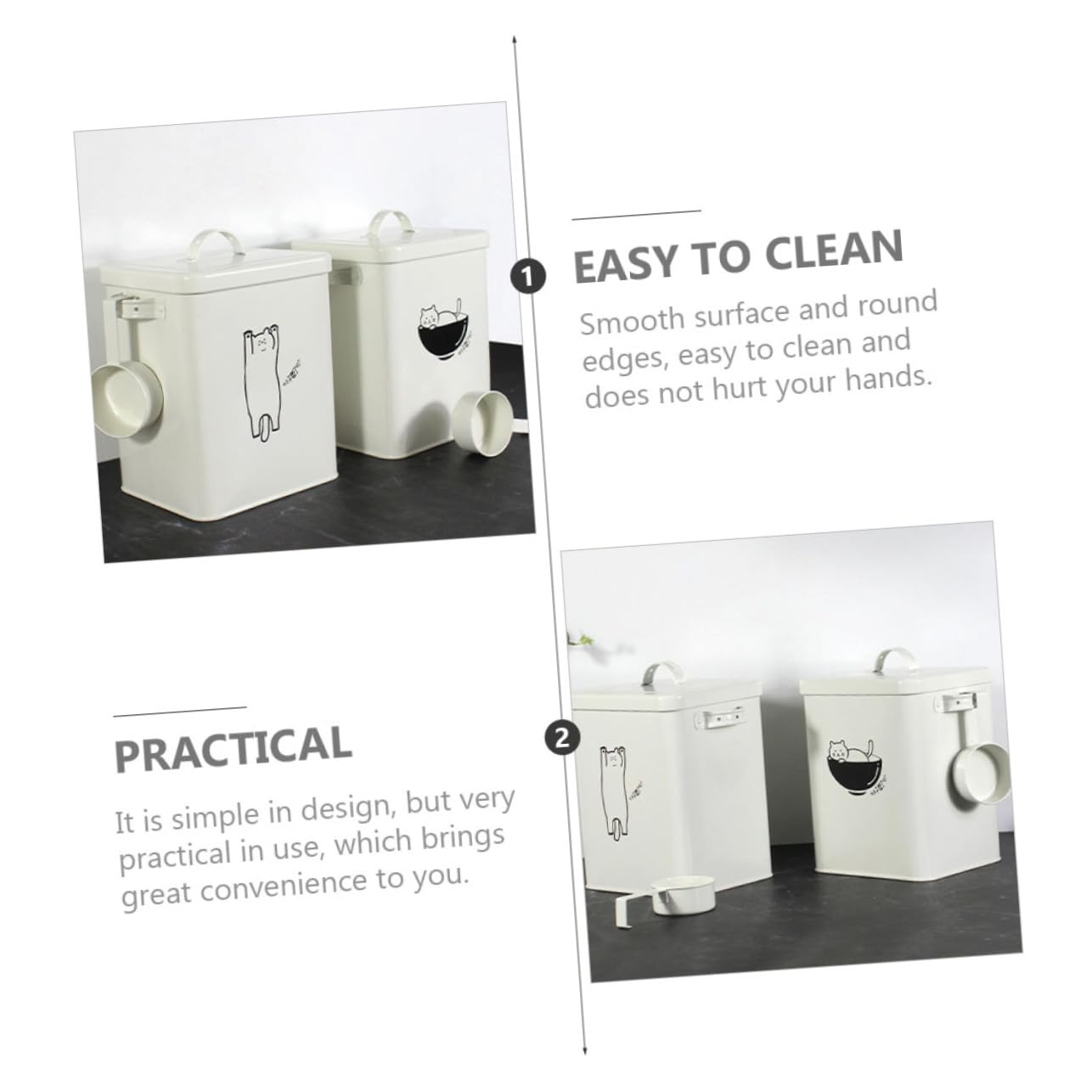 Yardwe Sealed Canister for Pet Food Dog Food Box Kitchen Storage Container Prevent Moisture