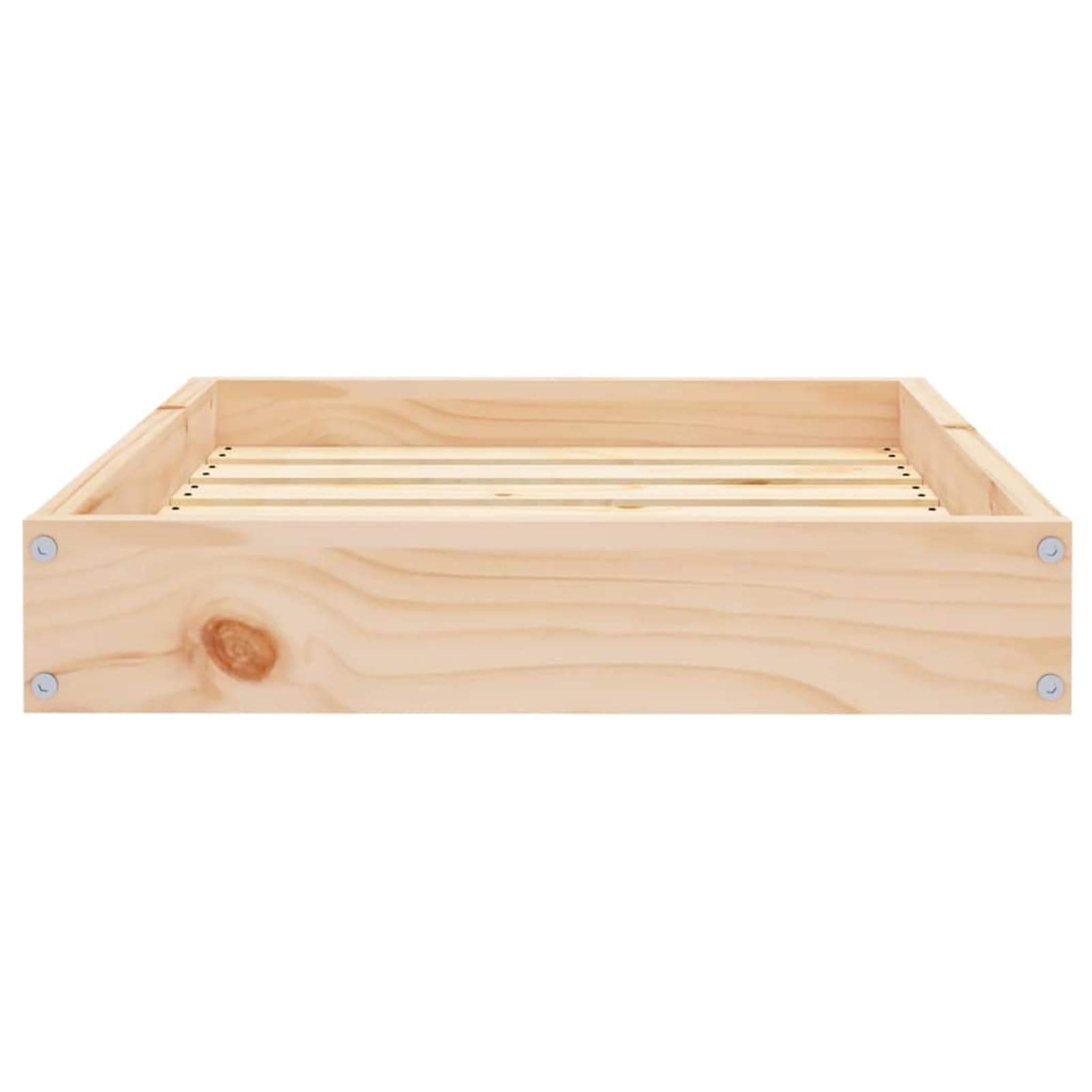 Legowisko dla psa drewno sosnowe 61,5 x 49 x 9 cm, masywne, nieobrobione | Lite drewno sosnowe, stabilna rama drewniana, prostokątny design do minimalistycznych pomieszczeń mieszkalnych
