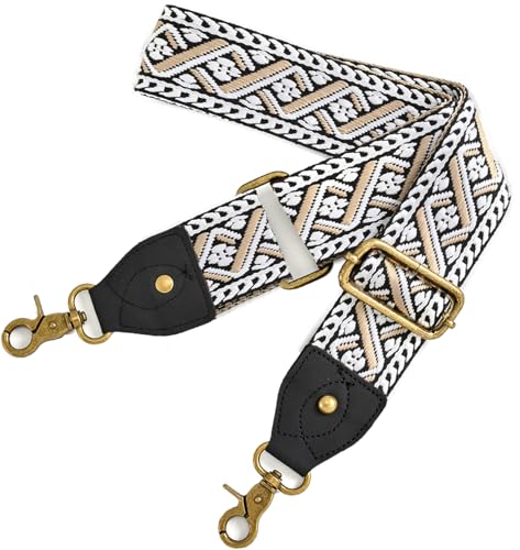 Image of Purse Straps Replacement Crossbody Handbag Adjustable Jacquard Embroidery Wide Guitar Strap