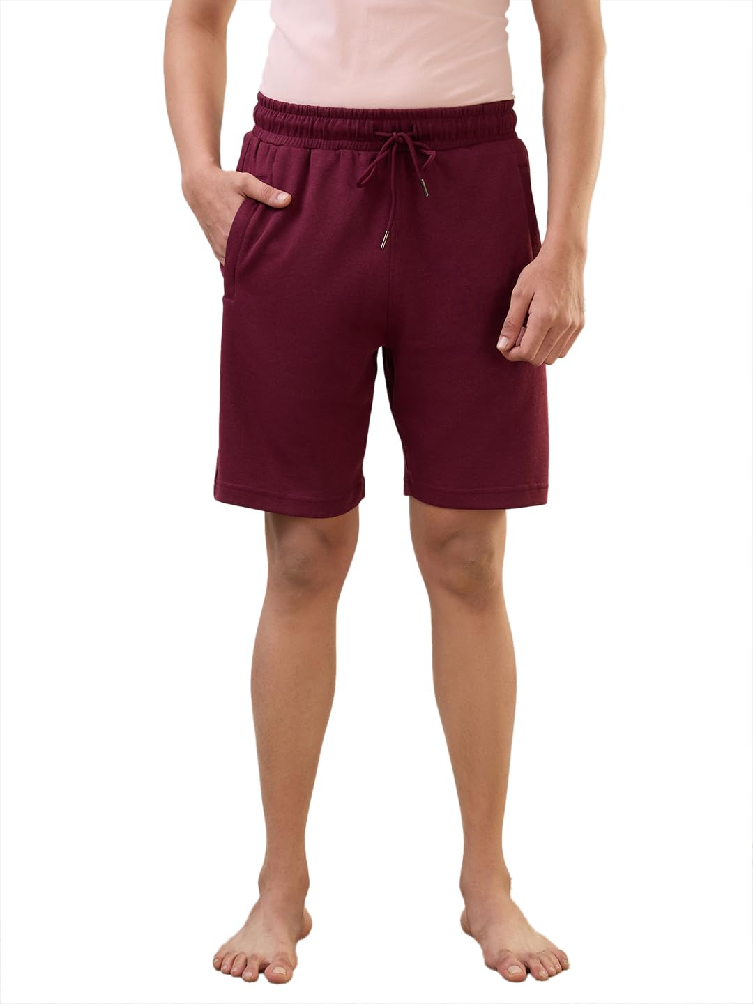 raymond Men Regular Fit Solid Pattern Cotton Polyester Blend Shorts-picture-34