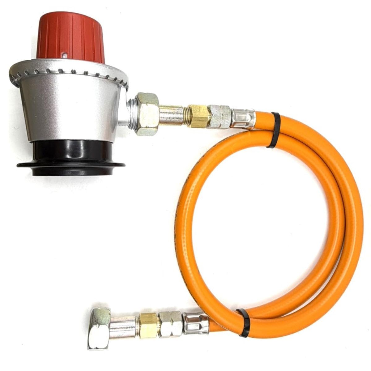 Wąż wysokociśnieniowy LPG z adapterem wtykowym Jumbo 35 mm - pomarańczowa rura gazowa 80 cm, złącze do butelki propanu, niezmniejszone ciśnienie, G.56 x G.2 (szer. 21,8 x 1/35.6 cm)