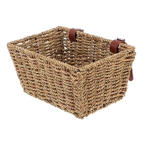 BESPORTBLE 2 Piezas Cesta de Bicicleta Cesta Morada Cesta de Mimbre cestas almacenaje Cesta almacenaje Cesta para Andar en Bicicleta Cesta Artesanal para Tejer Bicicletas Hierro Forjado Khaki