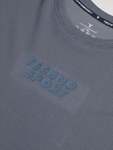 Image of TECHNOSPORT Men Printed Oversized Round Neck T-Shirt with COTFLEX, Dry Fit Sports Tee, Oversized Activewear T-Shirt for Gym, Running, Sports & Casual Wear