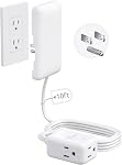 Prise plate de cordon d'extension de couvercle d'outlet, NUTICT 3 Rallonge de cordon intérieur avec 900J Protecteur de surpression, Plug mural plat ultra-mince 3ft, Extension de petite sortie, Cuisine Amélioration de la maison Essentiels, Blanc