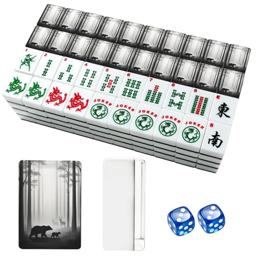 American Mahjong Set 166 fichas acrílico con bolsa miniatura 1