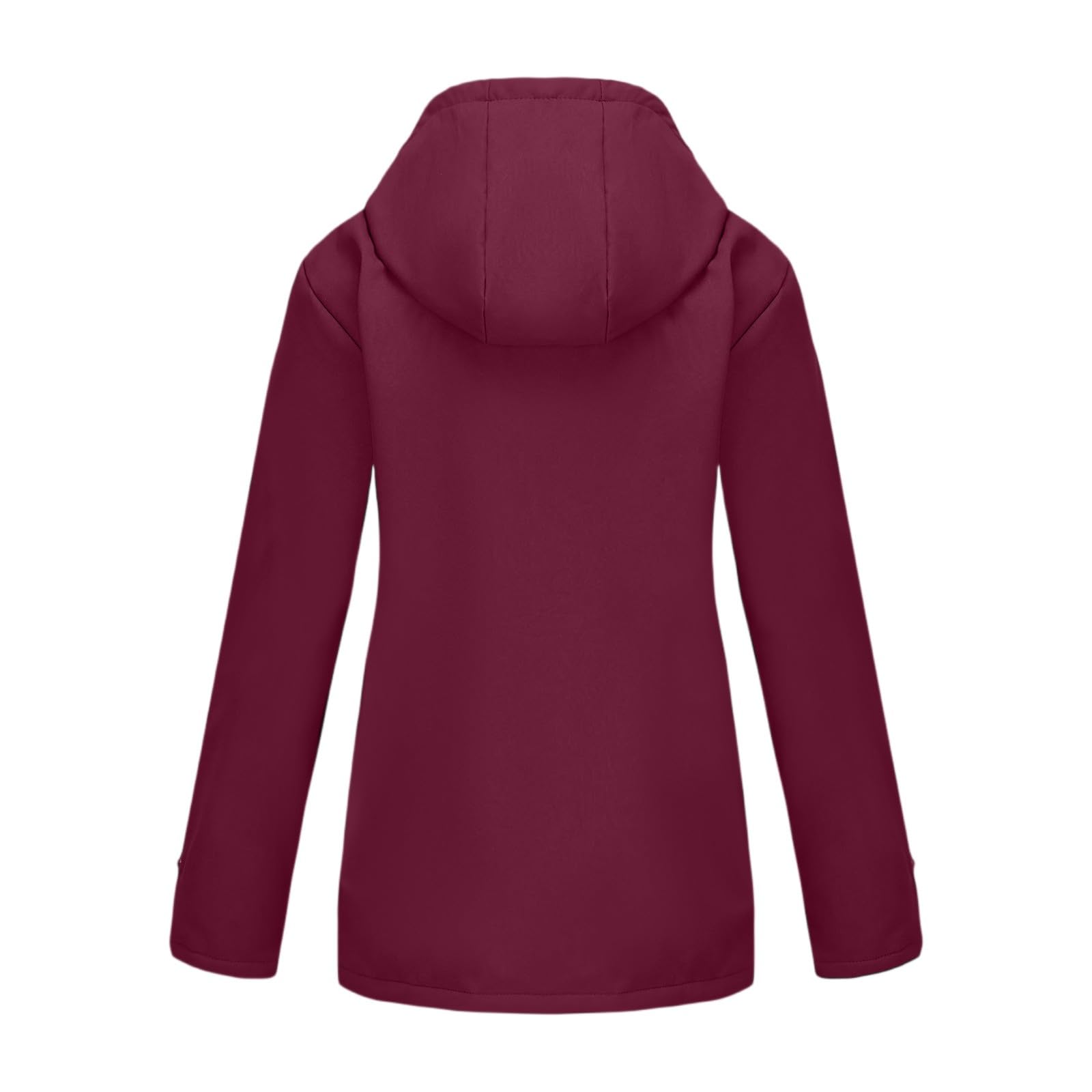 Generisch Regenjacke Damen Wasserdicht Winterjacke Gefüttert Regenmantel Winter Warm Outdoorjacke Mit Knöpfen Windbreaker Langarm Softshelljacke Mit Taschen Wintermantel Mit Reissverschluss Skijacke