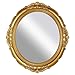 OMIRO Dekoracyjne lustro ścienne, w stylu vintage, rzeźbione lustro wiszące do sypialni, salonu, komoda, owalne, antyczne złoto, 33 cm szer. x 38 cm dł