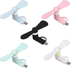 Mini Ventilateur,Petit Ventilateur,5 Pièces Mini Ventilateur Universel De Type C,Flexible Power Bank Ventilateur,2 En 1 Ventilateur Silencieux,Mini Ventilateur USB Pour Téléphone Portable(5 couleurs)