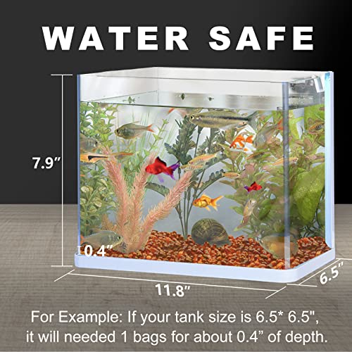 Image of Keedolla Aquarium Sea Glass Pebble Stones, 6-9mm Fish Tank Gravel Marble Rock for Aquarium, Fish Turtle Tank, Vase Fillers, Garden - Amber(0.93LB /430g)