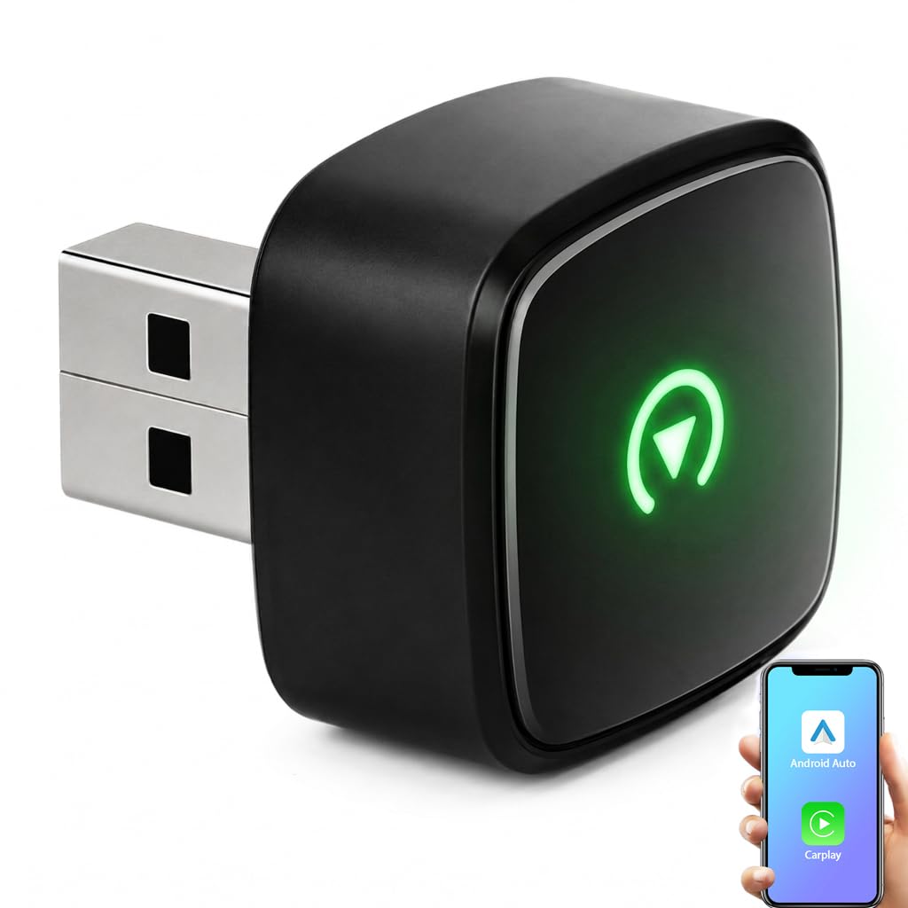 Sunweyer S41 Adaptateur Automatique sans Fil CarPlay et Android en Forme de L : Mise à Niveau Filaire vers sans Fil, Design Compact de Moins de 2 cm pour Voitures filaires d'usine (L Noire)