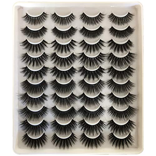 GMAGICTOBO False Eyelashes Pack Dramatic Faux Mink Lashes 6D 20 Pairs Pack 10 Styles Strip Lashes Fake Eyelashes Long Fluffy Volume Soft Wispy Handmade Eye Lashes Multipack