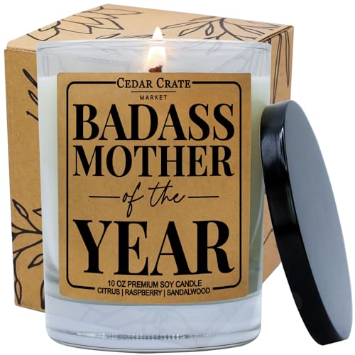 Badass Mother of The Year, Mothers Day Gift for Mom, Birthday Gifts for Mom, Candle Gifts for Women, Best Friend Candle, Sister, Birthday Candles, Gifts for Mom from Daughter and Son