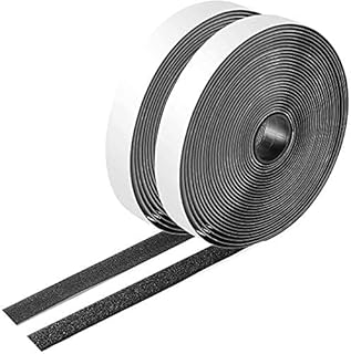 IHKFILAN Hook and Loop tape, self-adhesive, extra strong, Hook and Loop adhesive pads for walls, floors, doors, glass (black, 25 mm, 5 metres)