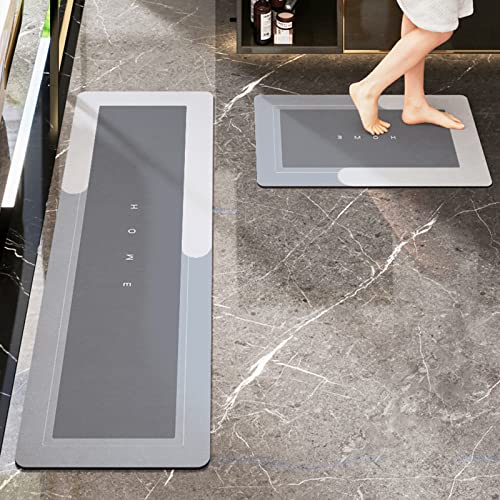 2-teiliges Badematten-Set, super saugfähige Badematte, schnell trocknend, dünne Badezimmermatten, rutschfeste Unterseite… – Bild 5