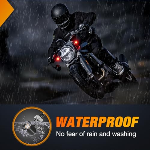 Image of Nilight Motorcycle Rear LED Turn Signals Brake Tail Light Red Yellow Beam Mini Size Blinkers Compatible with Harley Honda Kawasaki Suzuki Triumph Yamaha Cruiser