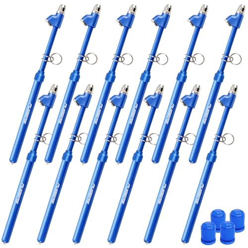 Image of 12 Pack Heavy Duty Truck Tire Pressure Gauges, Dual-Head Tire Gauges for Tire Pressure 10-150 PSI /10 BAR, with 4 Valve Caps for Trucks, RVs, Cars, and Motorcycles