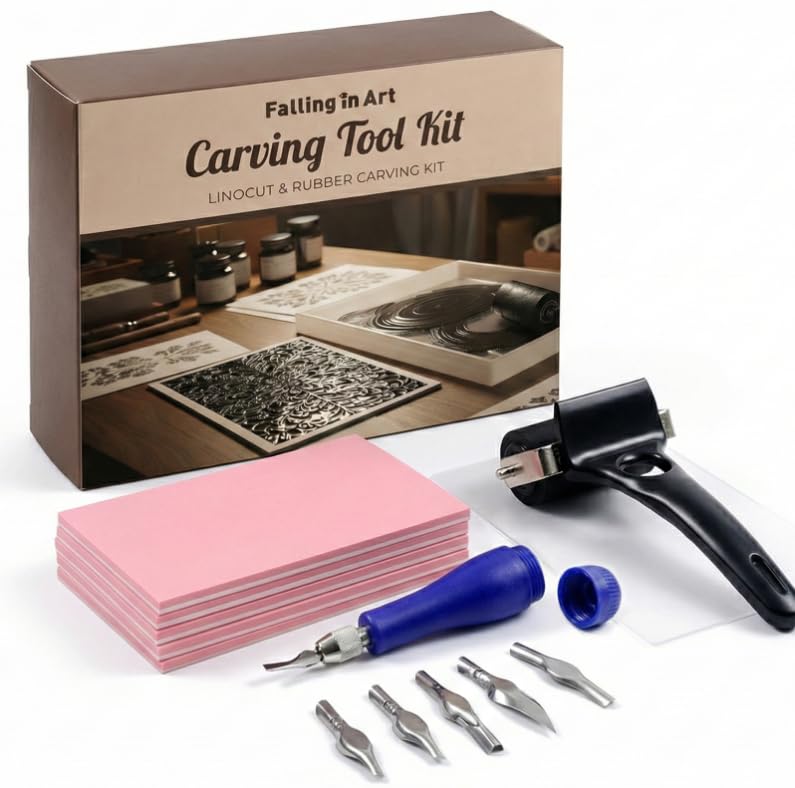 Falling in Art Linocut Kit for Printmaking