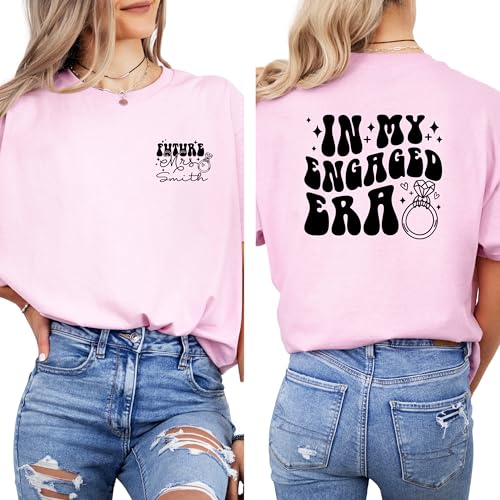 Personalized In My Engaged Era Shirt, Custom Bride Sweatshirt, Future Mrs Hoodie, Engagement Gift, Bachelorette Shirt4