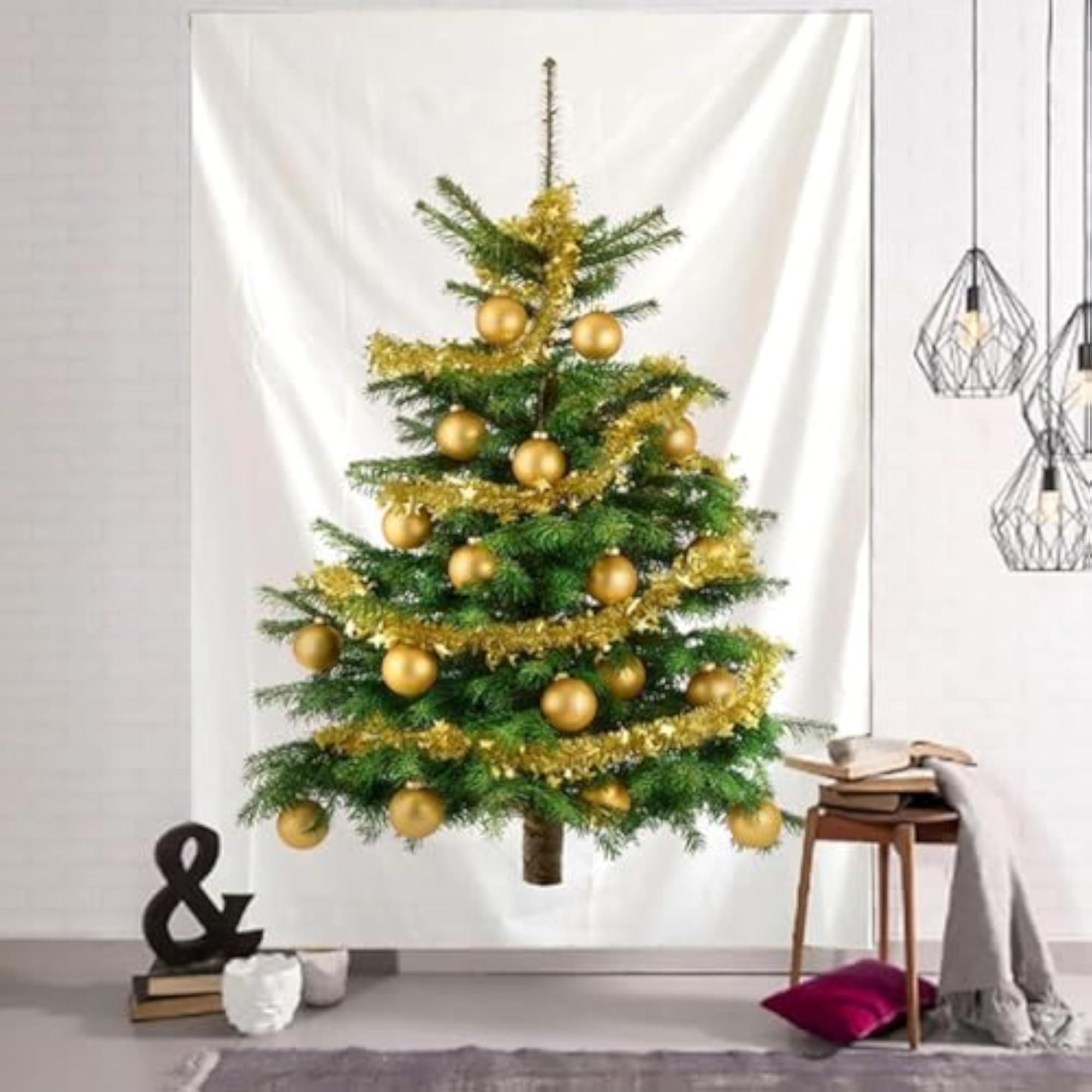 Christmas Tapestry Xmas Tree Wall Hanging