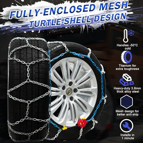 AutoChoice AutoFixing Snow Chains Tire Chains For Light Truck SUV Pickup Trucks, Easy installation, Contains Titanium for Wear Resistance, Set of 2(HRV260) by AutoChoice - Image 3
