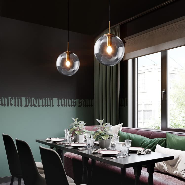 MMRTDJDR Przemysłowy retro loft szklany światło wiszące światło, mosiężne wyposażenie lampy z żyrandolami z klaster