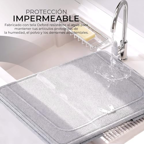 Miniatura 9 de Genérico Cajas De Almacenamiento Con Cremallera Y Ventana Pack 3 Unidades Tela Impermeable Con Marco Metálico Reforzado Gris Claro 100l