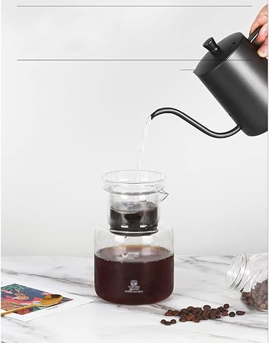 Miniatura 5 de JITEM Cafetera - Gotero frío para café y té, cafetera con flujo de agua ajustable, filtro de acero inoxidable, jarra de vidrio para café o té
