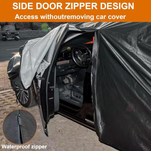 Image of Waterproof Car Cover for Jeep Wrangler 4 Door, Fit for CJ YJ TJ JK JL, All Weather for Automobiles, Outdoor Full Exterior Soft Cotton Lining