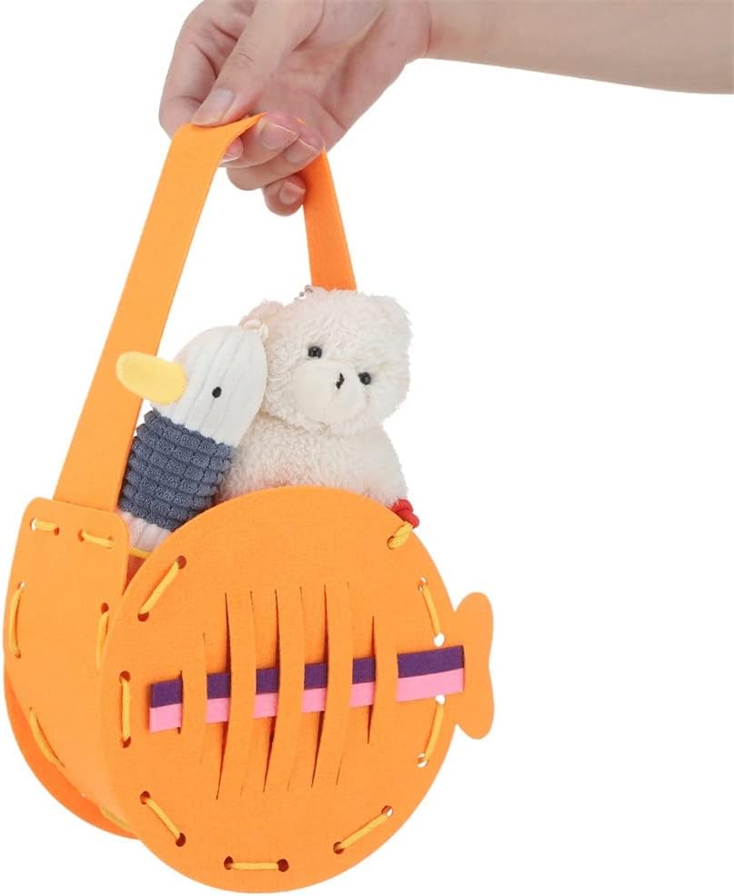 YFQHDD Handmade Wool Felt Toy Kids Sewing Kit for Girls Beginners First DIY Craft Sewing Felted Bag Childrens Handmade Toys (Color : As Shown, Size : One Size) : Toys & Games