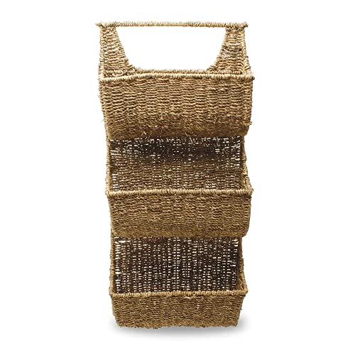 Tag Seagrass Basket, 3-Compartment 29-Inch Tall Wall Basket