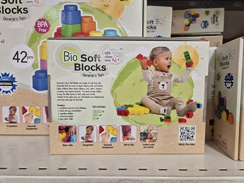 GERARDO'S Motorikspielzeug Bunte Weiche Bausteine zum Stapeln und Türme Bauen - Bauklötze für 6 Monate Oder Mehr, für Kreativität und Spielerisches Lernen, BPA-FREI (Blocks, 10, Stück)