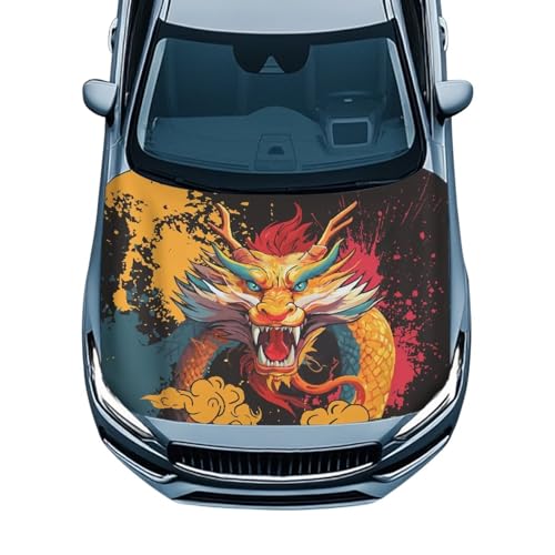Horeset Dragon Car Hood Cover Wrap Auto Hood Blanket Daily Festival Decor Outdoor Full Covers Exterior Accessories