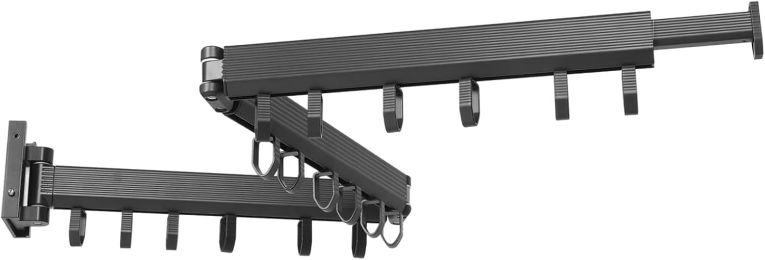 PRETYZOOM Retractable Clothes Drying Mounted Space Saving Collapsible Hanger for Indoor Outdoor Use Versatile Laundry for Balconies Laundry Rooms