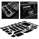 CupHolderHero Fits Chevy Silverado 1500 and GMC Sierra 2014-2022 - Custom Non-Slip Anti-Dust Cup Holder Inserts, Center Console Liners, Door Pocket Mats, 28pc Set, Double Cab, Bench Seats, Solid Black