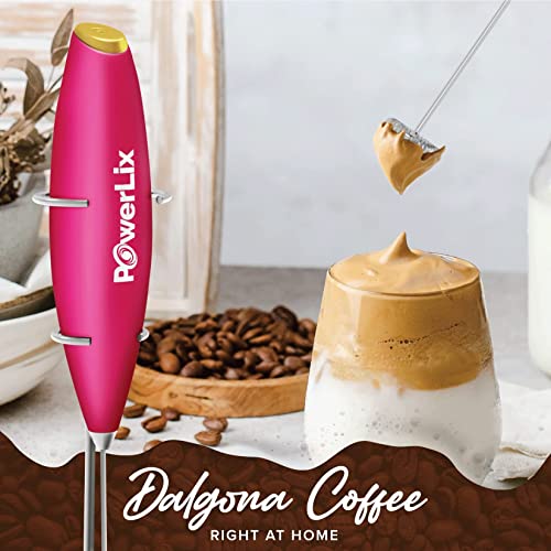 image for PowerLix Milk Frother Handheld Battery Operated Electric Whisk Foam Ma
