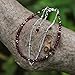 Mirocane Red Garnet Stand Silver Bracelet, Handmade January Birthstones Stack Bracelets Crystal Gemstones Bead Chain Gifts for Women, 8