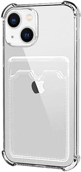 Microsonic Apple iPhone 13 için Card Slot Shock Kılıf Şeffaf [iPhone 13 ile Uyumlu Kılıf - Şeffaf]