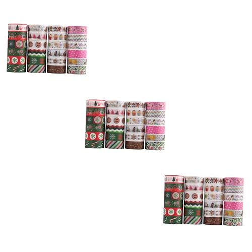 NOLITOY 72 rollos de cinta adhesiva Washi de Navidad, cinta adhesiva para hacer diarios, cinta adhesiva para árbol de Navidad, cinta de color de