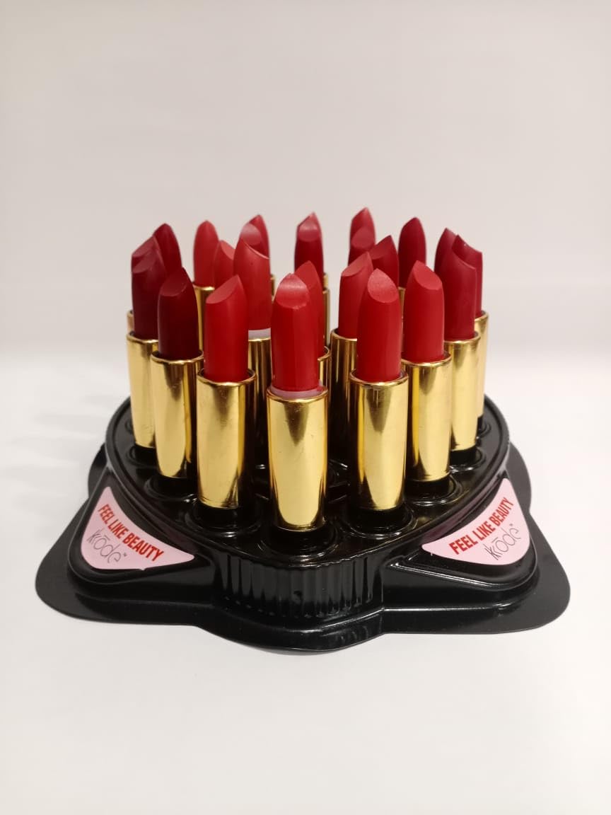 KKODE MATTE LIPSTICK, LIP MOISTURISING AND HYDRATING, LIGHT WEIGHT (PACK OF 24) SUITABLE FOR ALL SKIN TONES WITH VIVID COLOURS.