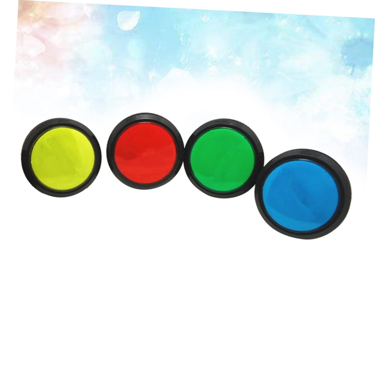 Toyvian 8pezzi Pulsanti Circolari Per Gioco Da Tavolo Da Rosso Giallo Blu e Verde Pulsanti e Giochi Di Risposta
