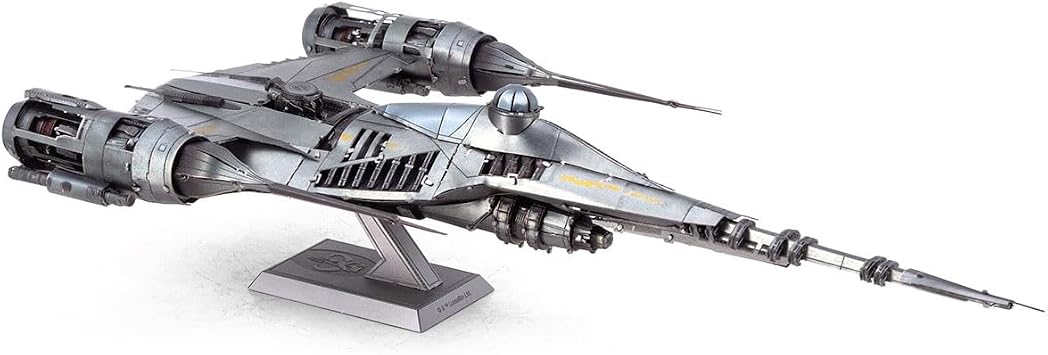Fascinations Metal Earth Premium Series Star Wars Mandalorian N-1 Starfighter 3D Metal Model Kit Bundle with Tweezers