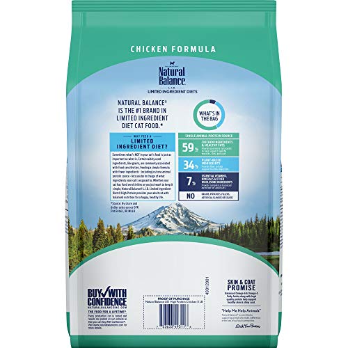 Natural Balance Limited Ingredient Diet Chicken| High Protein Adult Grain-Free Dry Cat Food | 5-Lb. Bag #TOP2