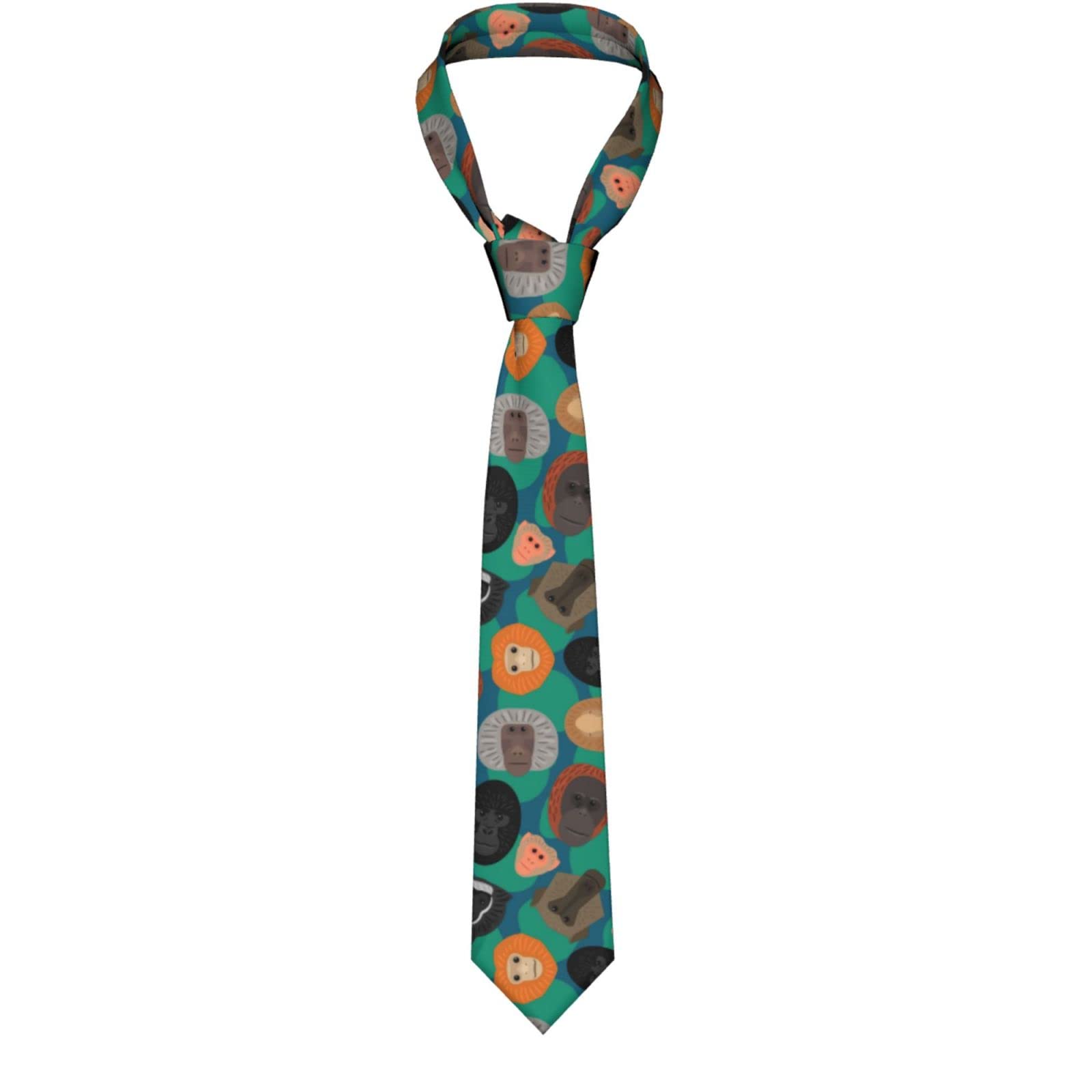 IFHSIGoe Varios Monos Corbatas para hombre, corbata de seda multicolor, corbata para el cuello para bodas, fiestas, conciertos, vacaciones, ideas de regalos, Como se muestra en la imagen, Taille