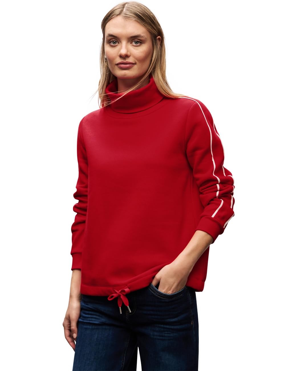 Street One Damen Sweatshirt mit Stehkragen
