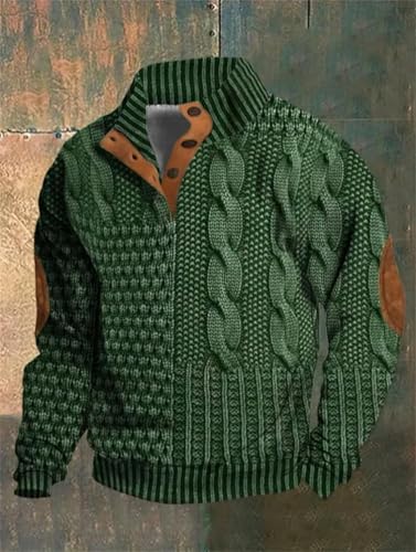 2024 New Whitecloths Life Clothing Men,Whitecloths Life Sweatshirt,Men's Vintage Knit Print Zip-Up Sweatshirt3