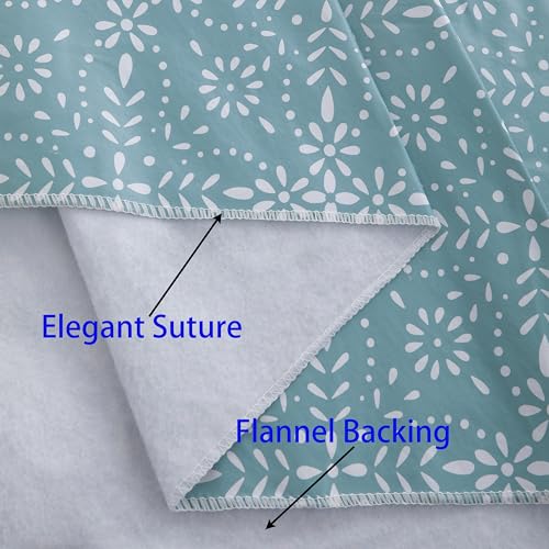 Image of Walrus Heavy Duty Vinyl Tablecloth with Flannel Backing Waterproof Oil-Proof Plastic Table Cloth Stain-Resistant Wipeable Table Cover for Indoor and Outdoor (Perforated Floral,60x84 Inch)