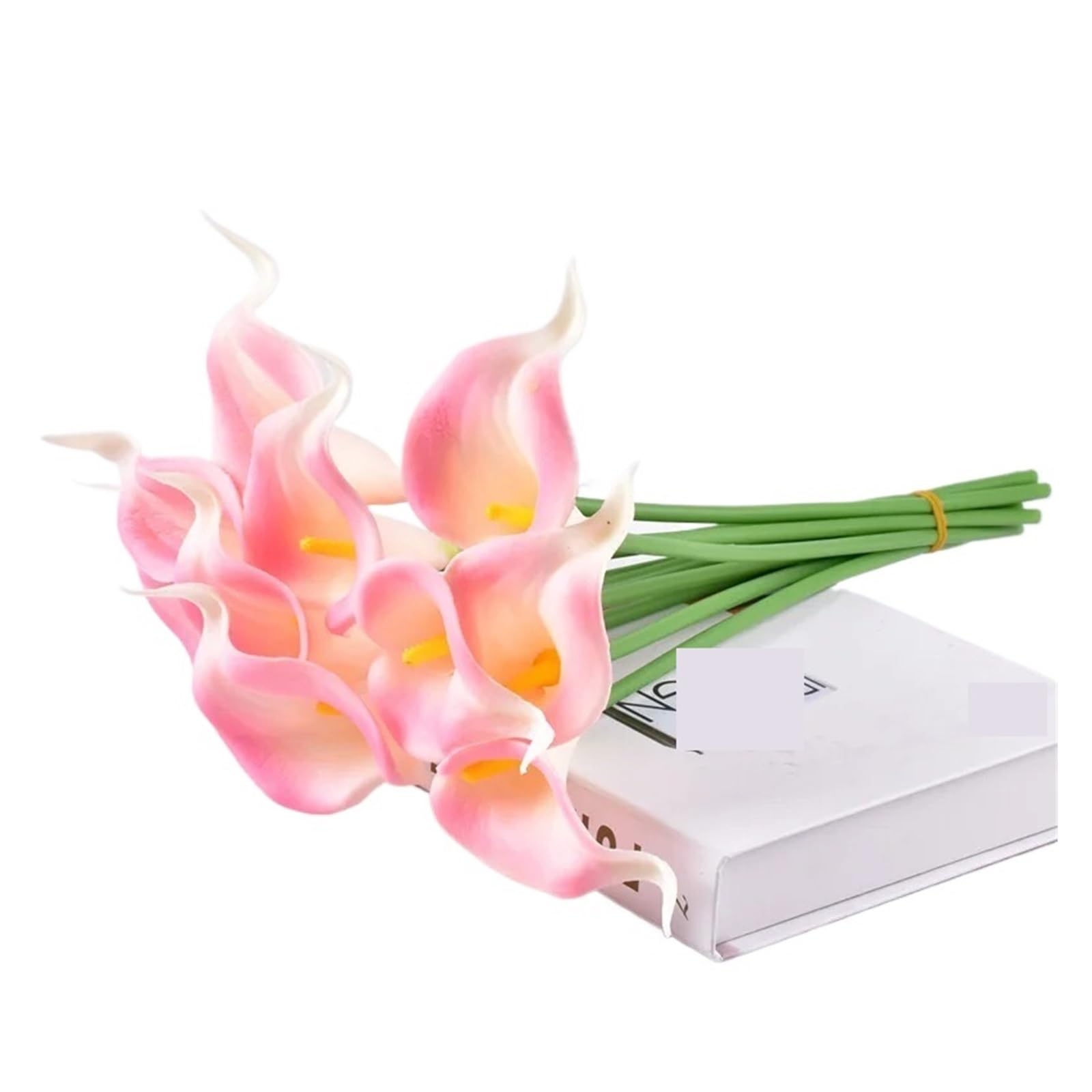 LuoAXINN Artificial Wedding Bouquet 20Pcs Calla Lily Artificial Flowers Bouquet for Wedding Bridal Home Flower Decoration(Pink)