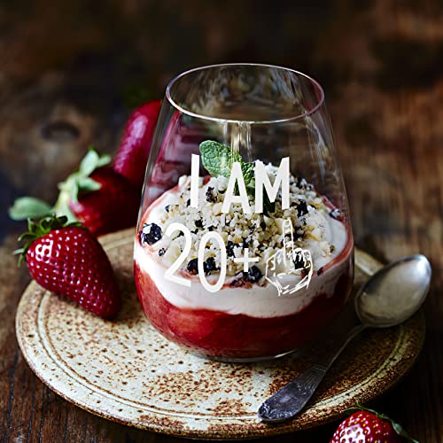 Livole Unusual 21st Birthday Gifts for Her, Him, Men, Best Friend, Happy 21st Birthday, I AM 20+, 21st Anniversary Presents, 15oz Stemless 20+ Wine Glasses, Tumbler Glasses for Red Wine, Cocktail - Image 2