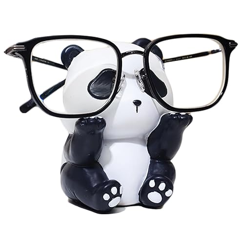JARPSIRY Cute Panda Glasses Display Stand for Nightstand, Funny Animal Decorative Eyeglass Sunglass Holder, Home Office Desk Decoration - Panda