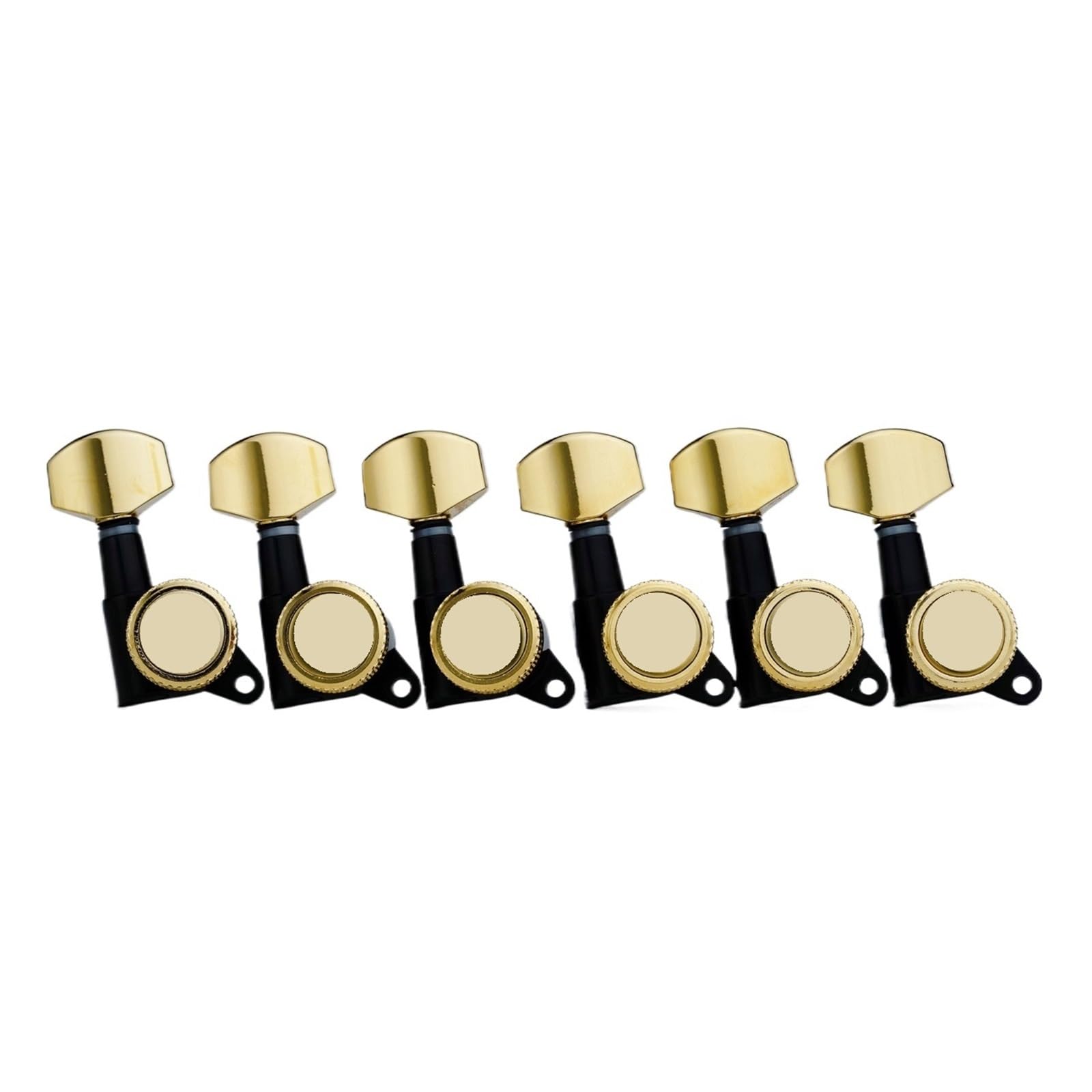 Gitarre Locking Tuners-1:18 Lock String Tuning Key Pegs Schwarz Goldene Maschine Kopf for ST TL SG LP(BKGD 6R)